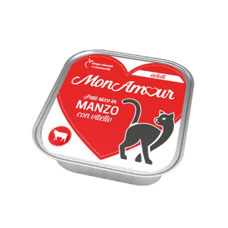 CIBO GATTO MONAMOUR 100 G MANZO E VITELLO- 34,0 pz - 2