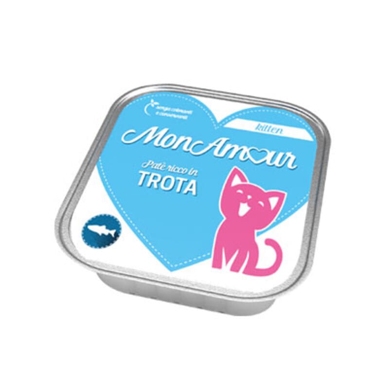 CIBO GATTO MONAMOUR 100 G KITTEN PATE TROTA NEW- 34,0 pz - 2