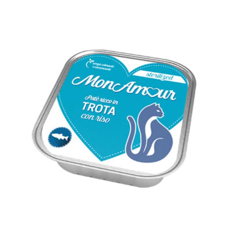 CIBO GATTO MONAMOUR 100 G STERILIZED PATE TROTA NEW- 34,0 pz - 2