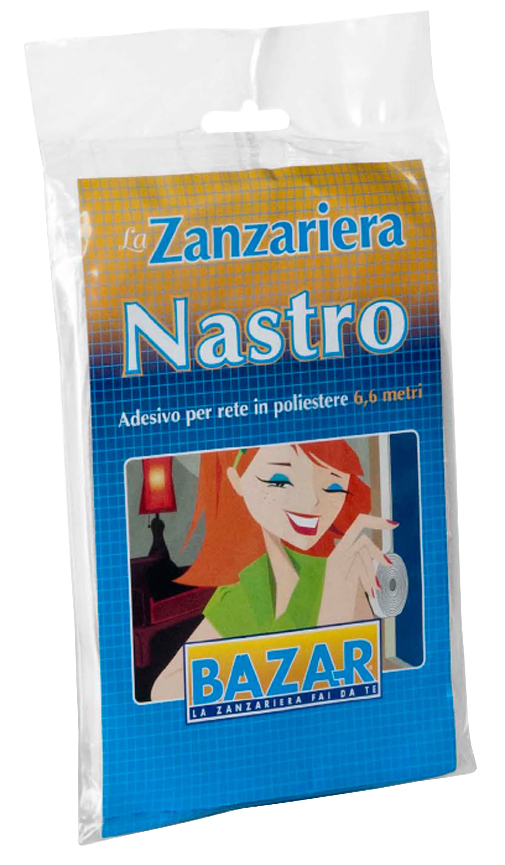 NASTRO ADESIVO ZANZARIERA POLIESTERE ROT 6,5 M BIA- 10,0 rotoli - 2
