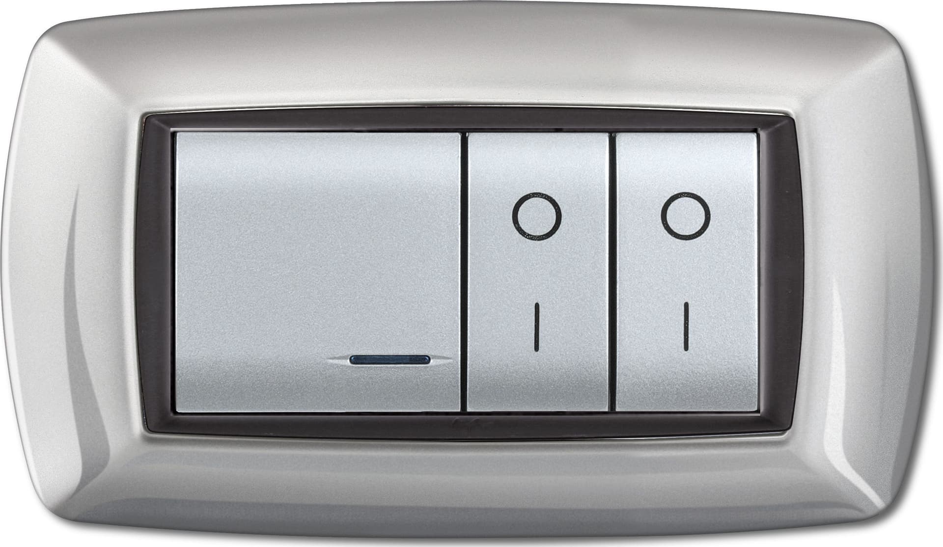 Placca Life Living Plast Alluminio Chiaro 4P Elettrocanali - 2