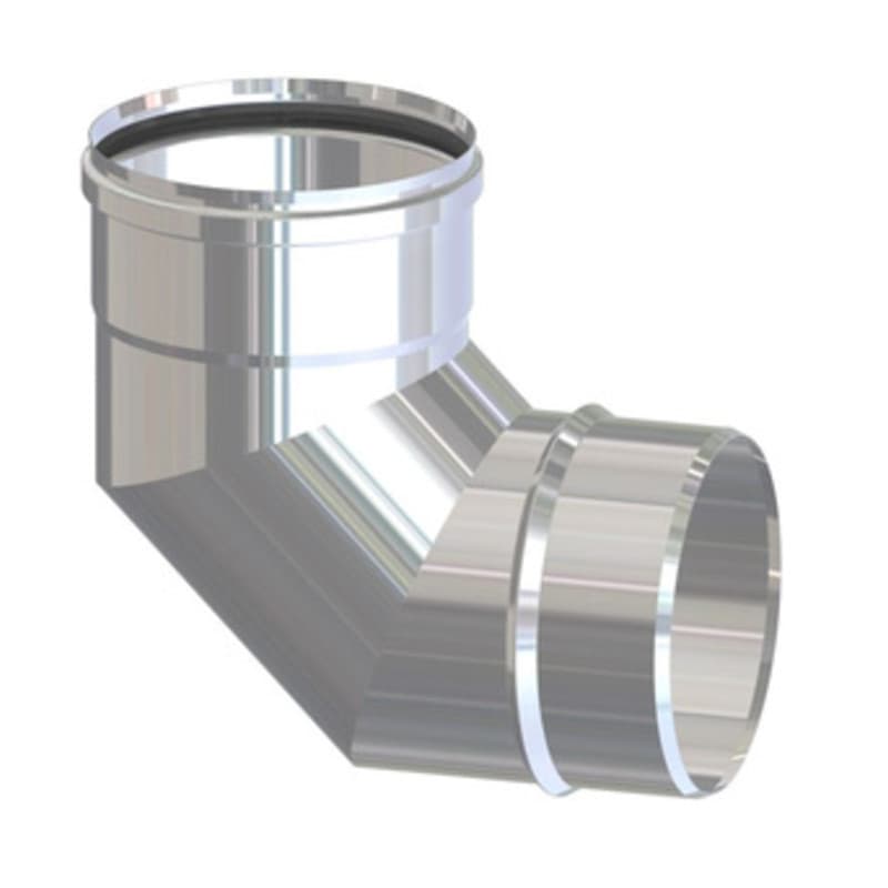 Gomito INOX AISI 304 per Pellet 90 8 cm 4 Pezzi - 2