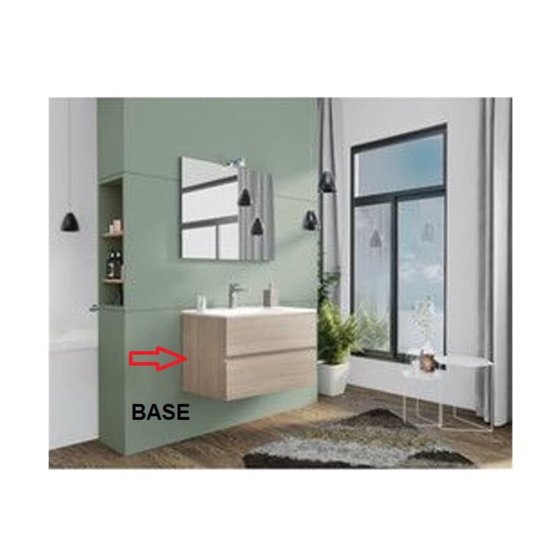 Ricambio Base Completa per Mobile Bagno New Splash 80 cm Rovere Grigio - 2