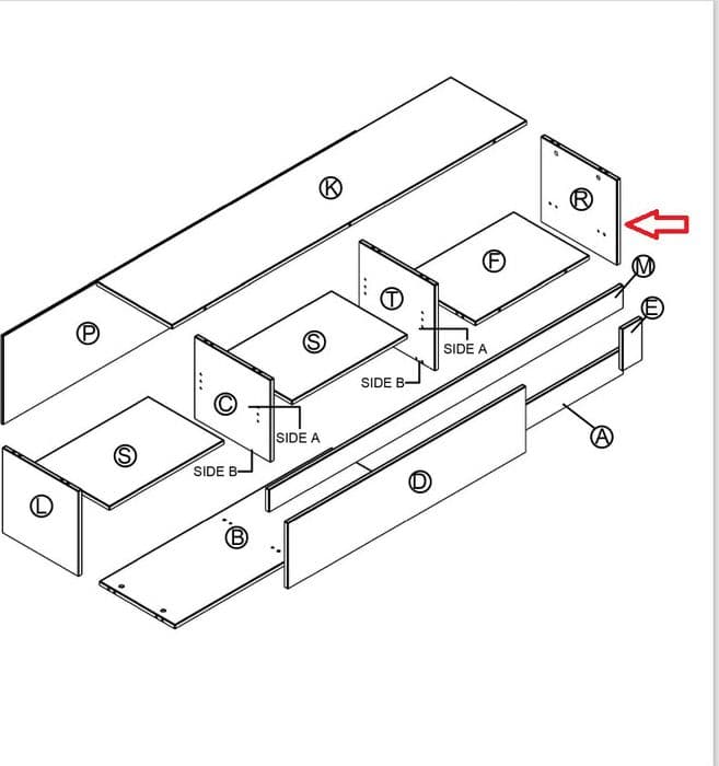 Ricambio Part R Fianco per Parete Living Roomy Rov. Nod Bia. GRK13 K105 - 2