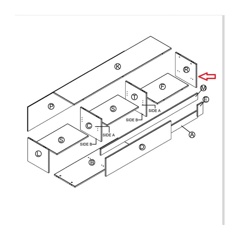 Ricambio Part R Fianco per Parete Living Roomy Rov. Nod Bia. GRK13 K105 - 2