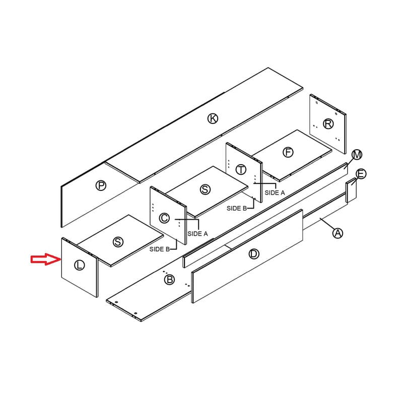 Ricambio Part L Fianco per Parete Living Roomy Rov. Nod Bia. GRK13 K105 - 2