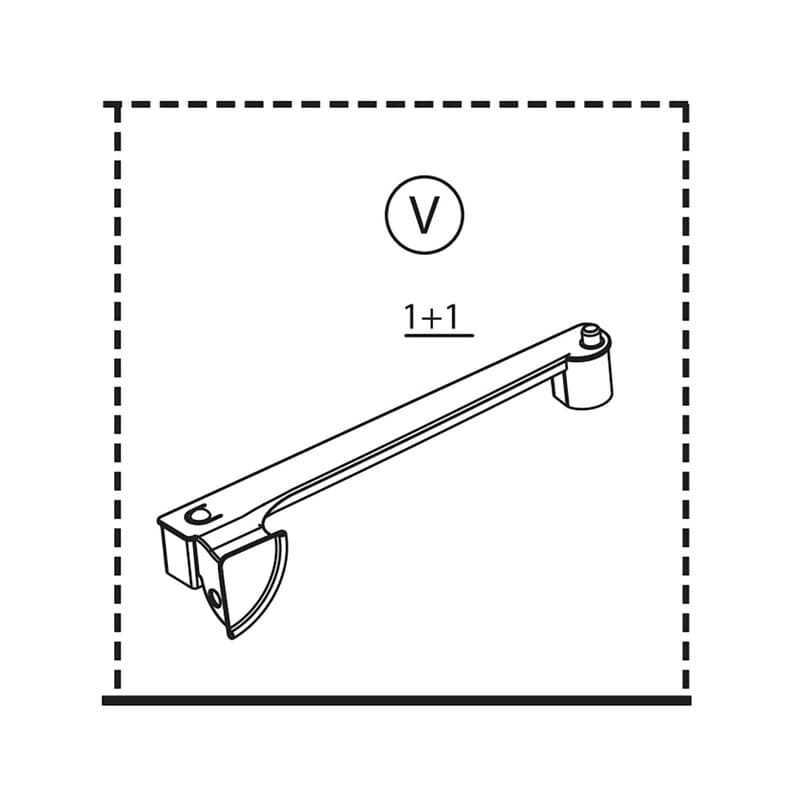 Coppia Maniglie V 1 e 1 x Armadio Rattan T P Antracite 1,0 Coppie - 2