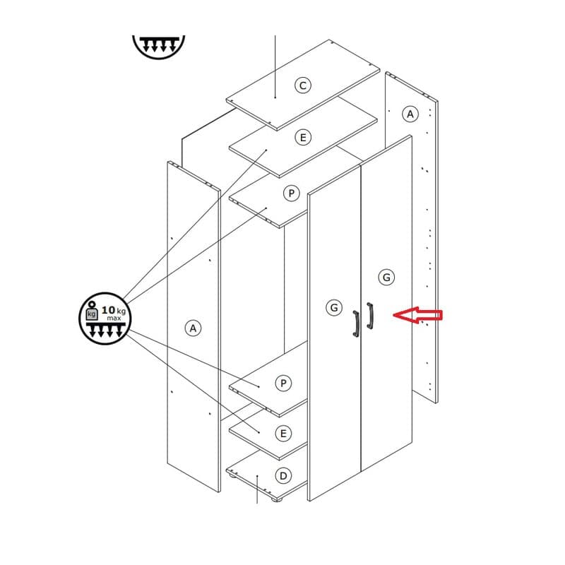 R ANTA G X KIT ARMADIO/SCARP. 2A CM.70X36X181H BIANCA- 1,0 pz - 1