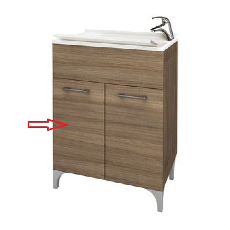 Anta SX per Lavatoio Legno 60 x 50 cm Rovere Fumo 4299 - 2
