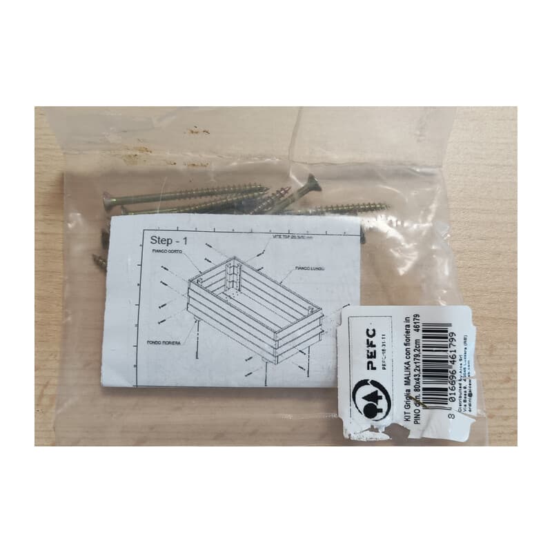 Viti Montaggio x Fioriera con Griglia Malika 40 x 80XH180 Cm - 2