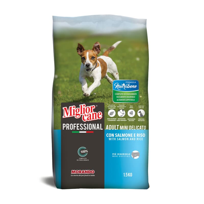 Cibo Cane Morando 1,5 kg Adult Mini Delic Salm RIS0 - 2