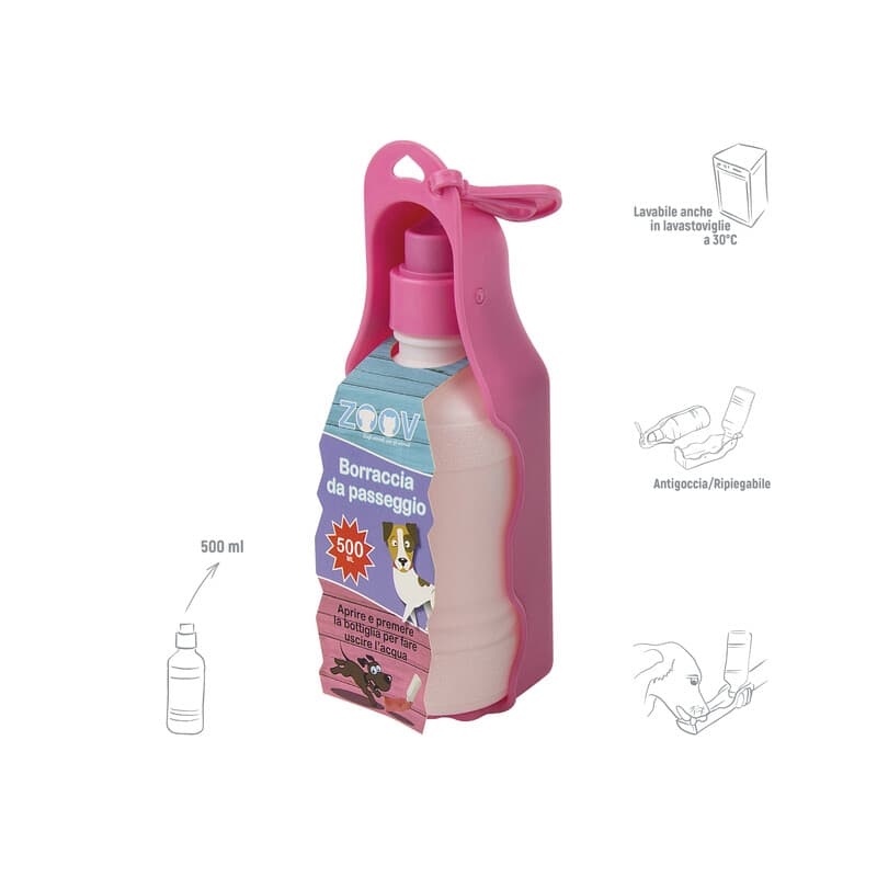 Zoov Borraccia da Passeggio 500 ml Rosa - 2