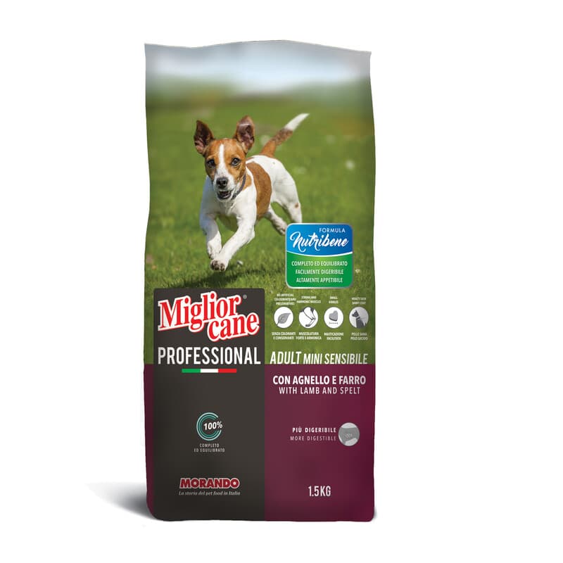 Cibo Cane Morando 1,5 kg Adult Mini Sens Agn Farro - 2
