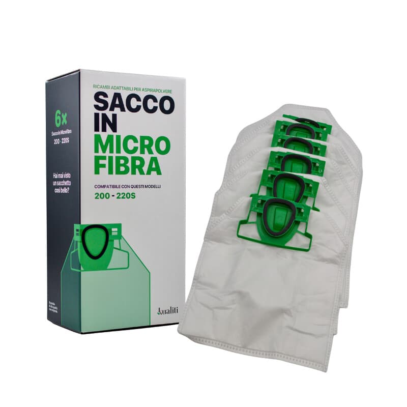 Ricambio Folletto Sacco in Microfibra K200 x 220S PZ.6 - 2