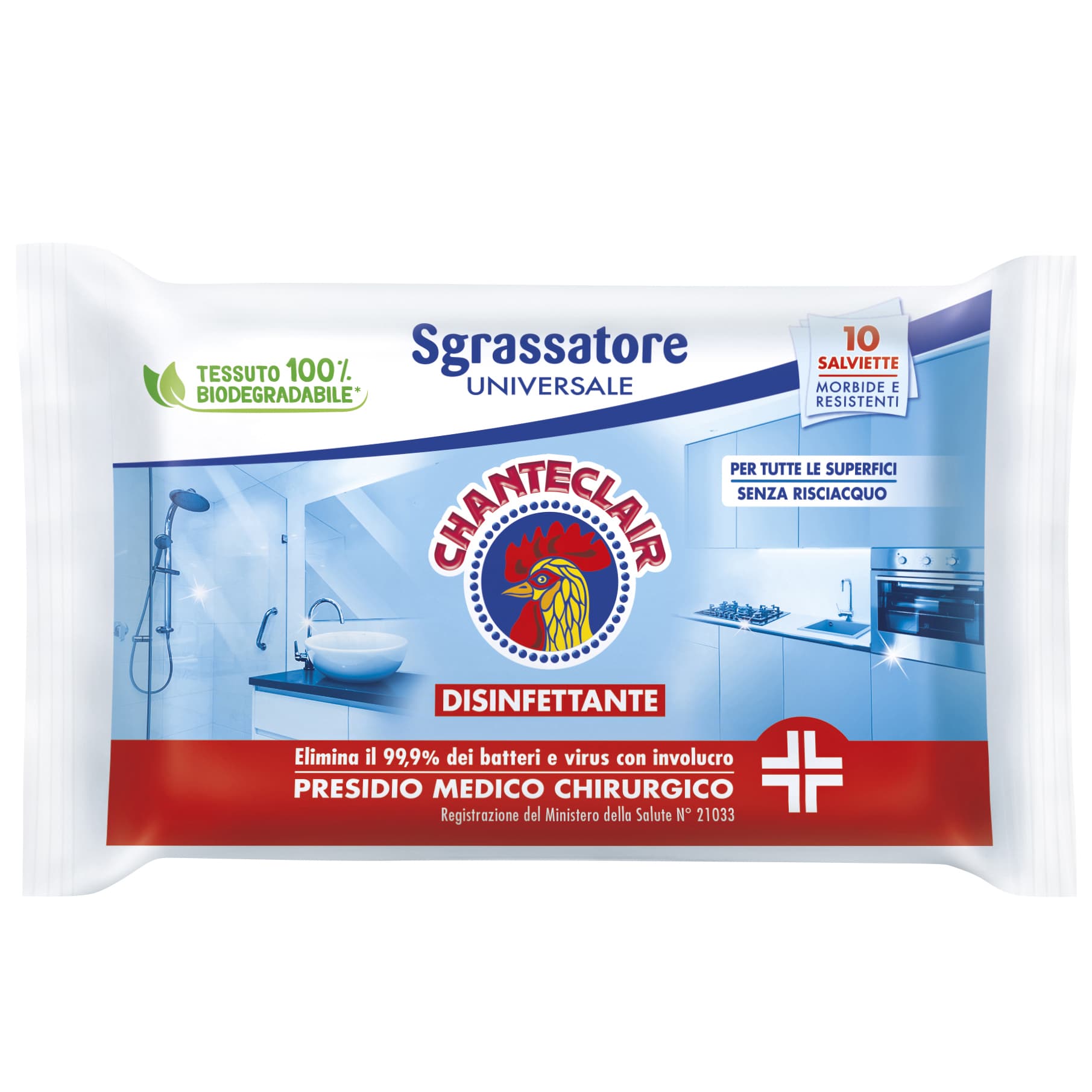 Chanteclair Salviette Sgrass Disinfettante PZ.10 24,0 Confezione - 2