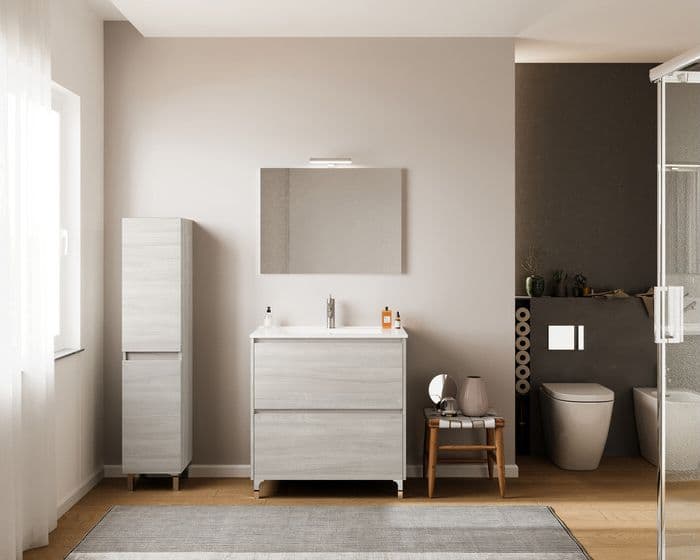 Colonna Bagno Lisbona Rovere Grigio - 2