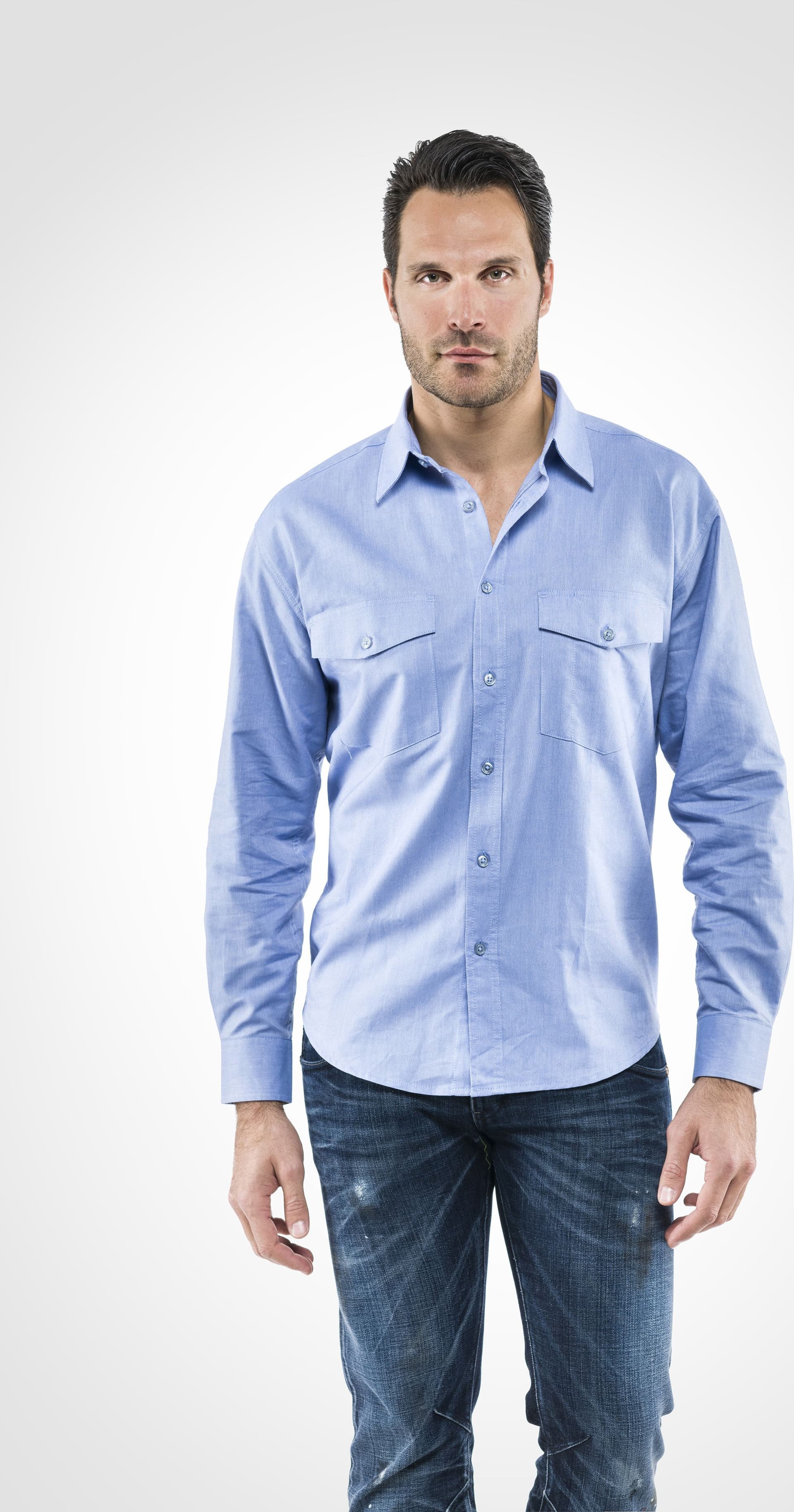Camicia Oxford Manica Lunga Tg. Xl Azzurro - 2