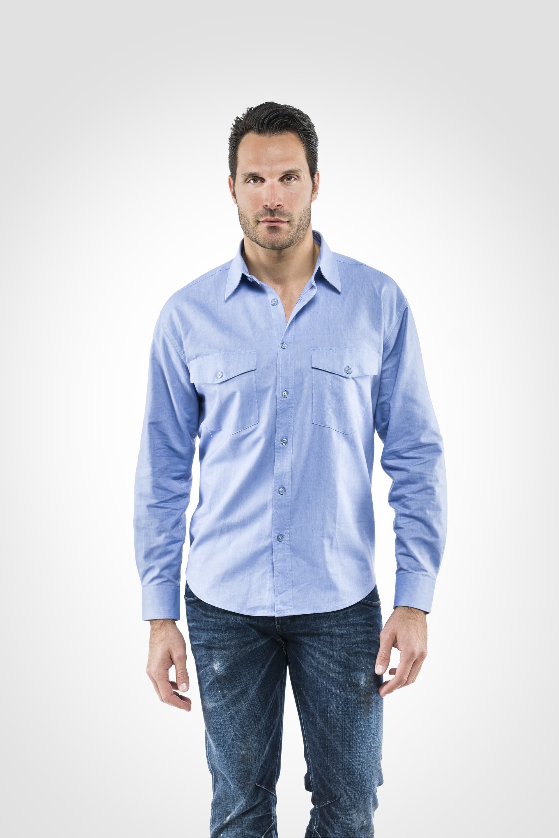 Camicia Oxford Manica Lunga Tg. Xl Azzurro - 2