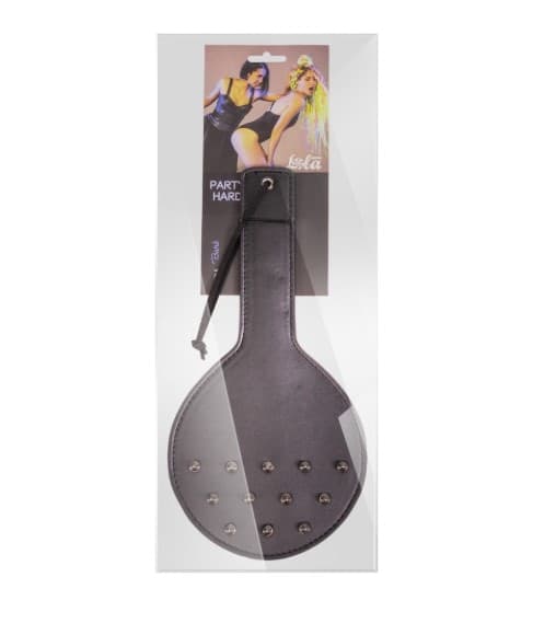 Paddle sculacciatore Barb borchie a punta pesante pelle PU nero frustino sexy - 6