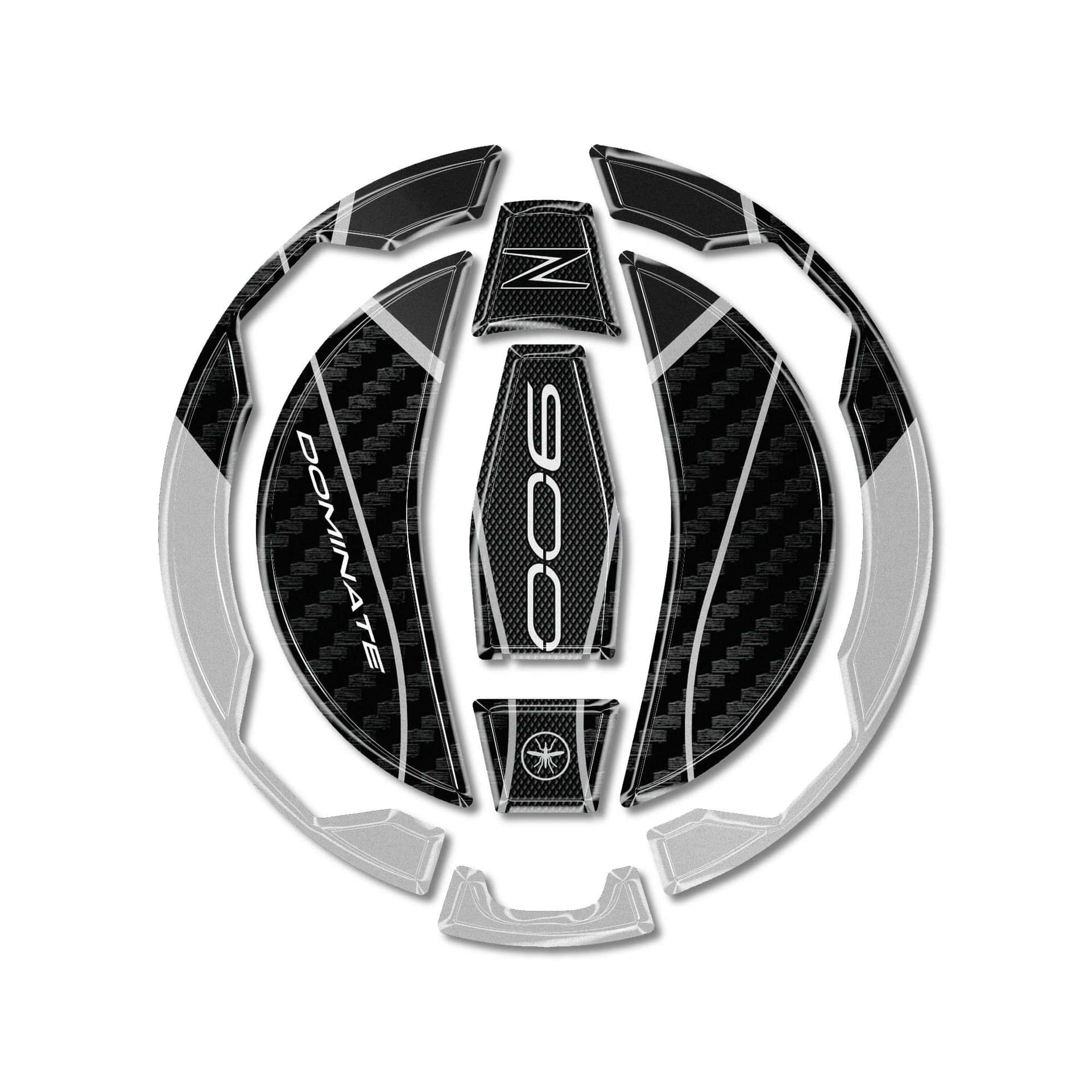 Adesivo 3D Protezione Tappo Serbatoio moto compatibile con Kawasaki Z900 2025-26 - 2