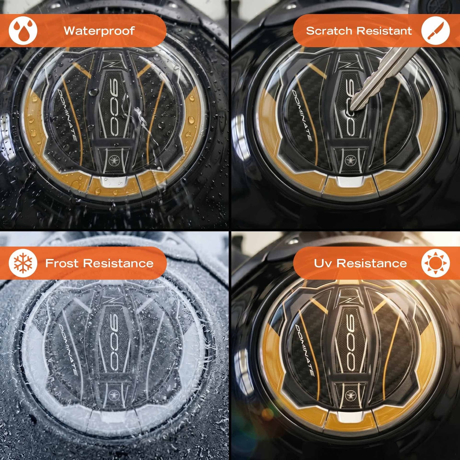 Adesivo 3D Protezione Tappo Serbatoio moto compatibile con Kawasaki Z900 2025-26 - 13
