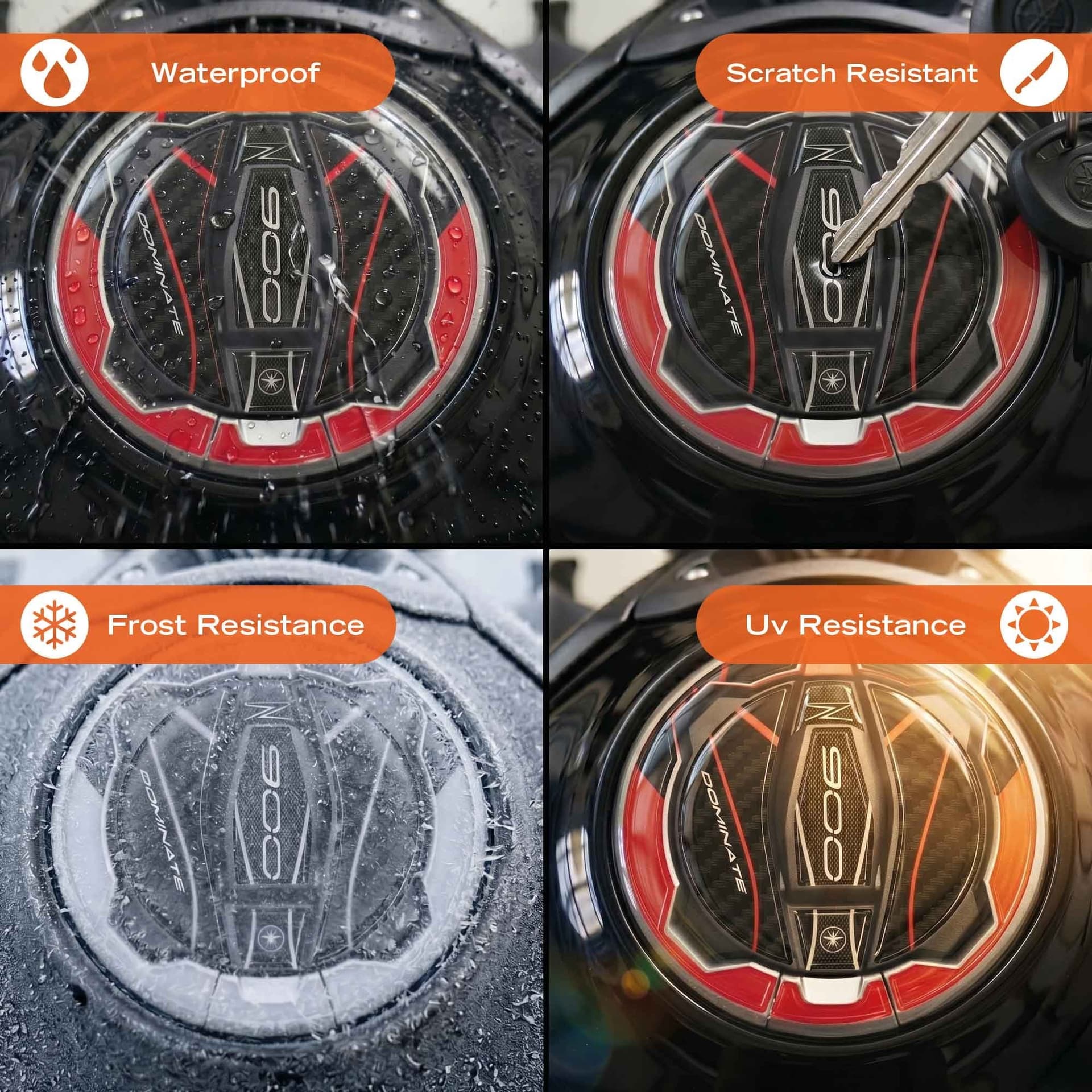 Adesivo 3D Protezione Tappo Serbatoio moto compatibile con Kawasaki Z900 2025-26 - 18