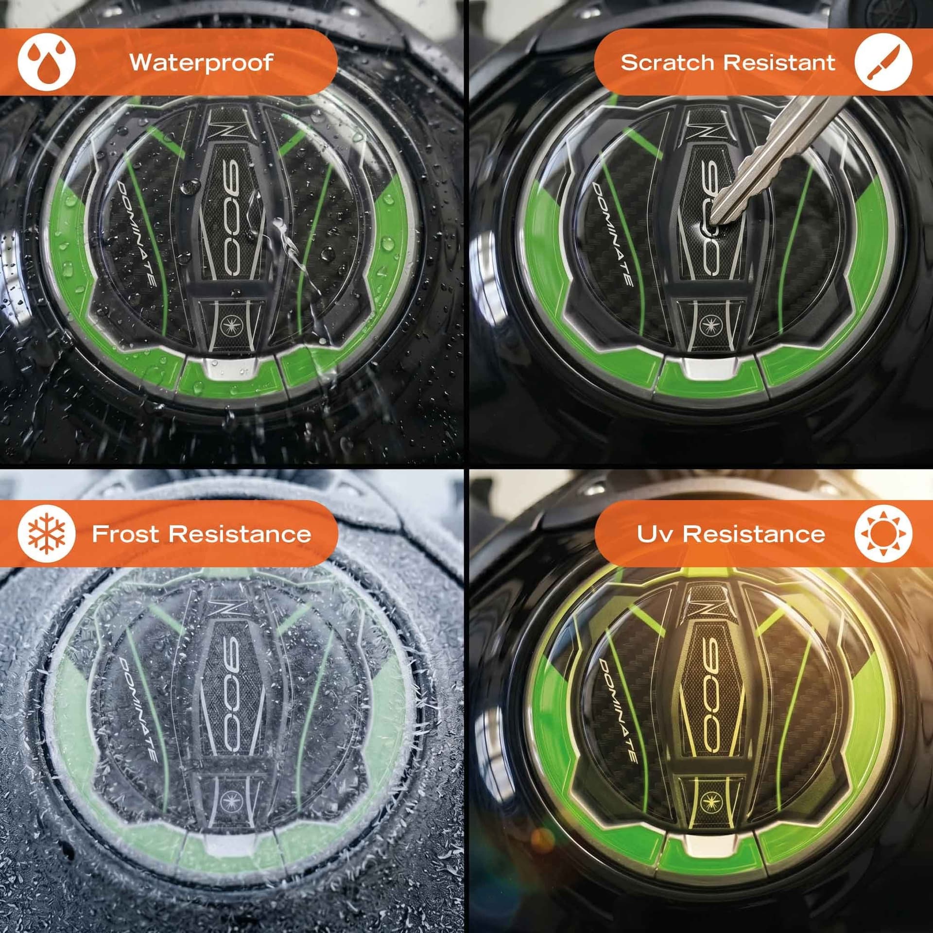 Adesivo 3D Protezione Tappo Serbatoio moto compatibile con Kawasaki Z900 2025-26 - 23