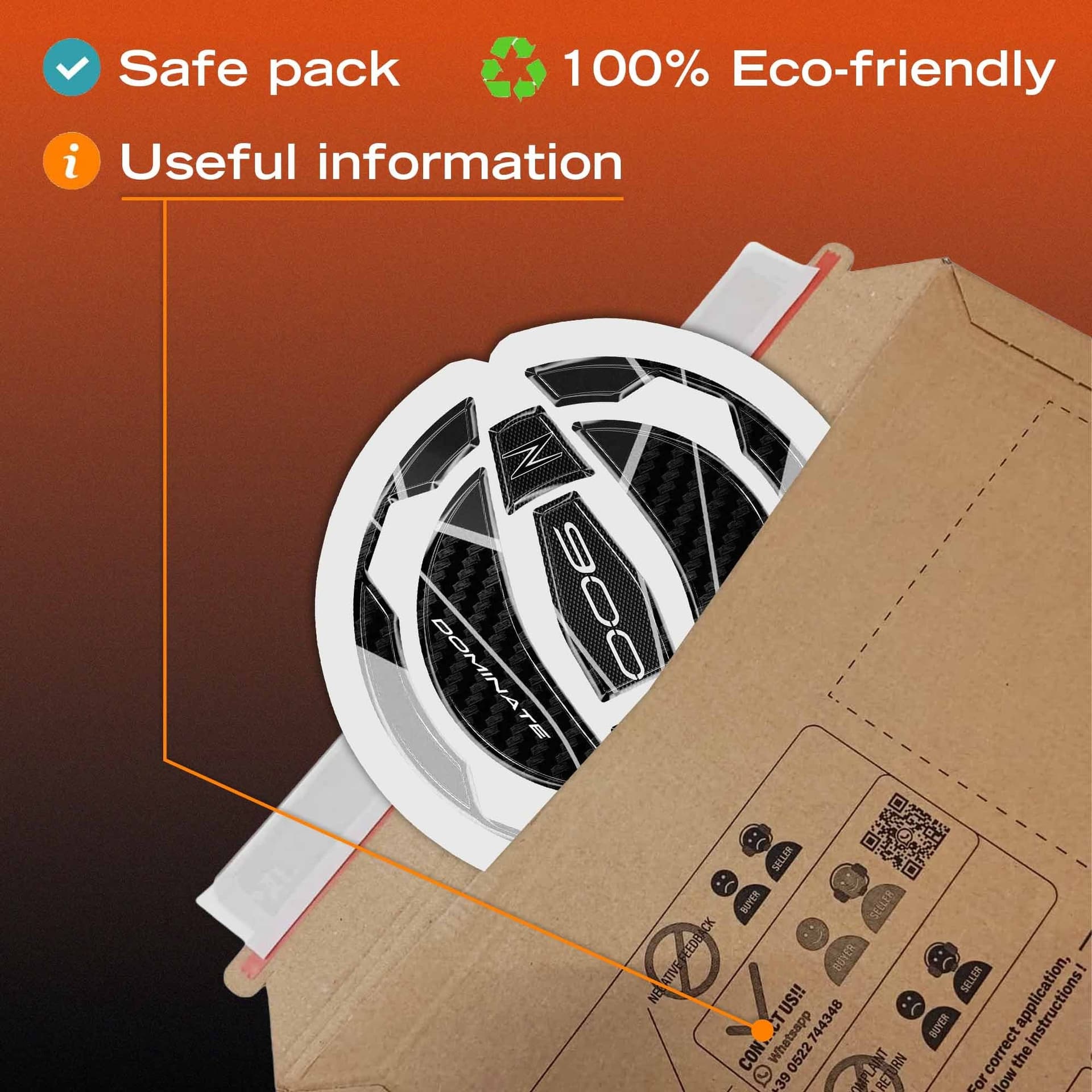 Adesivo 3D Protezione Tappo Serbatoio moto compatibile con Kawasaki Z900 2025-26 - 5