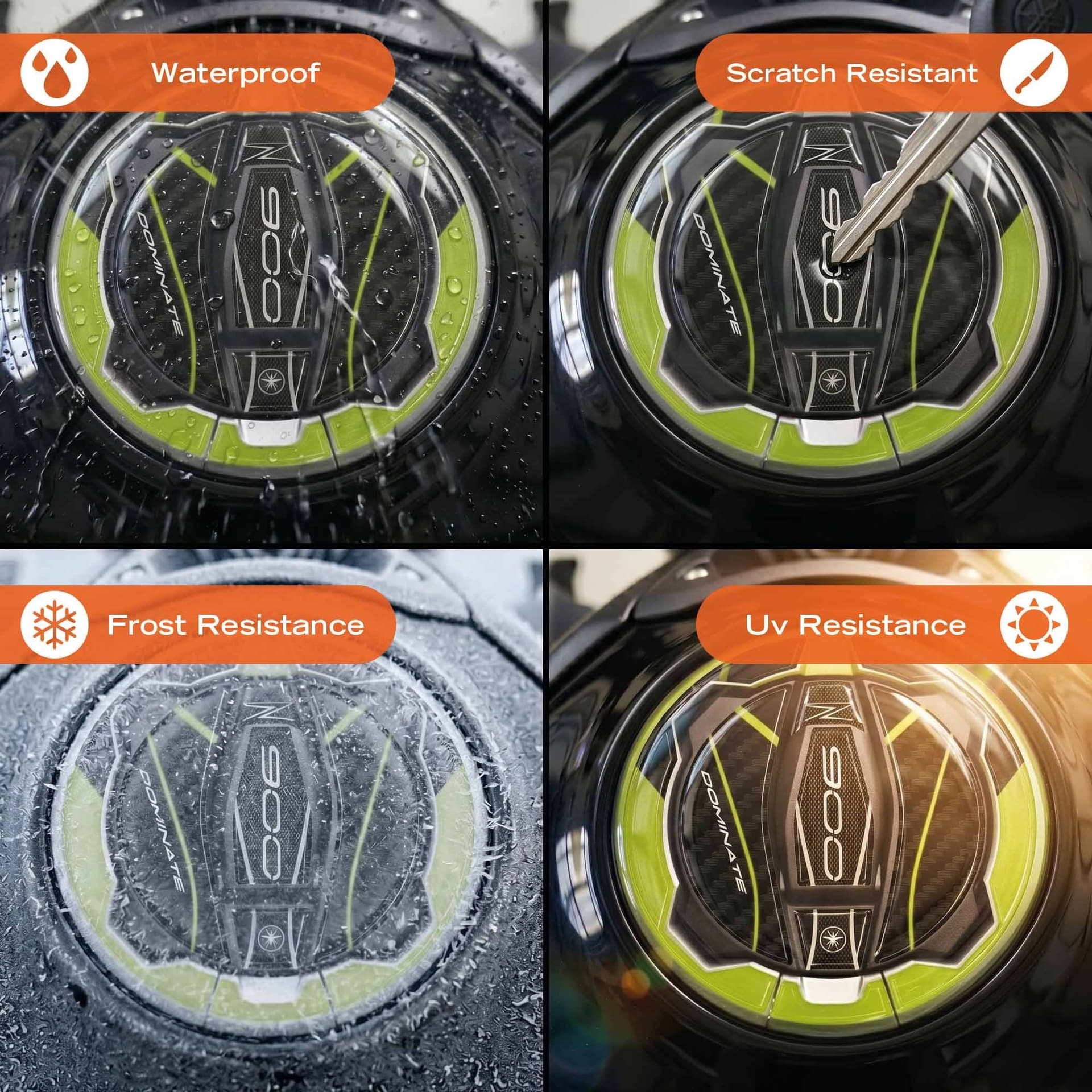 Adesivo 3D Protezione Tappo Serbatoio moto compatibile con Kawasaki Z900 2025-26 - 8