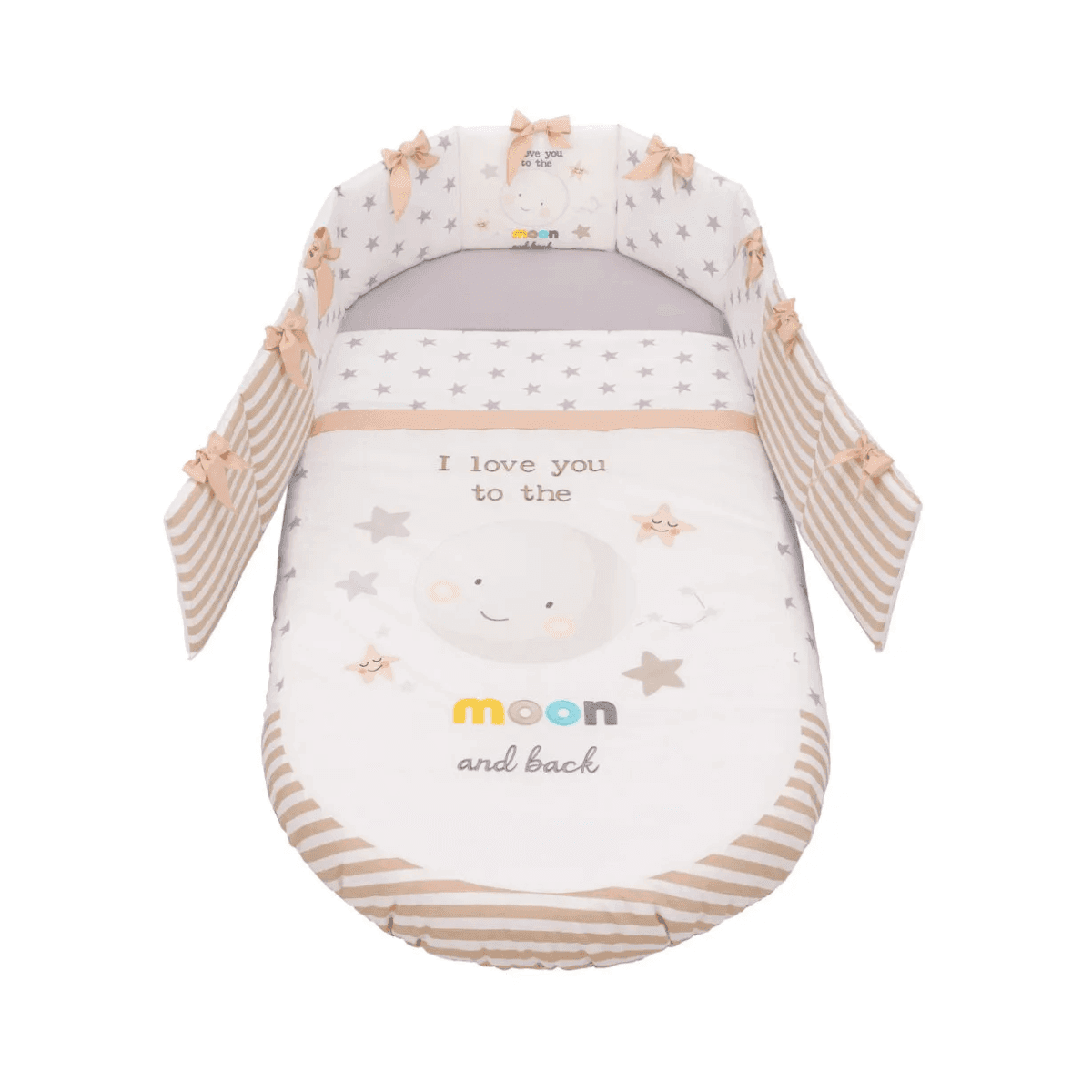 Corredino tessile 3pz Azzurra Design Moon per Culla Omnia - 2