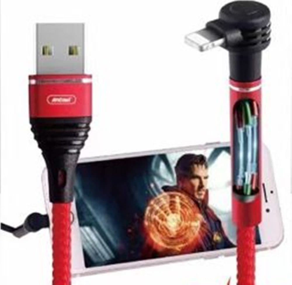 CAVO DATI USB CONNETTORE LIGHTNING AD ANGOLO RETTO 90° RICARICA RAPIDA 3.1A 1MT Q-SJ710