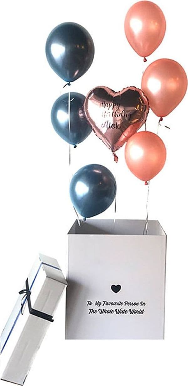 BOX SURPRISE SCATOLA MAGICA BIMBO BIMBA 65X50X50CM DECORATA BABY SHOWER SORPRESA NASCITA - 2
