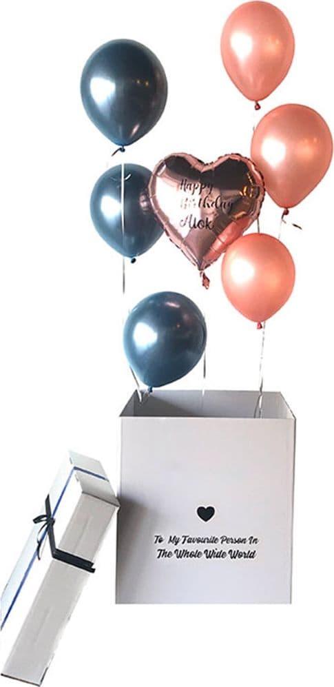 BOX SURPRISE SCATOLA MAGICA BIMBO BIMBA 65X50X50CM DECORATA BABY SHOWER SORPRESA NASCITA - 2