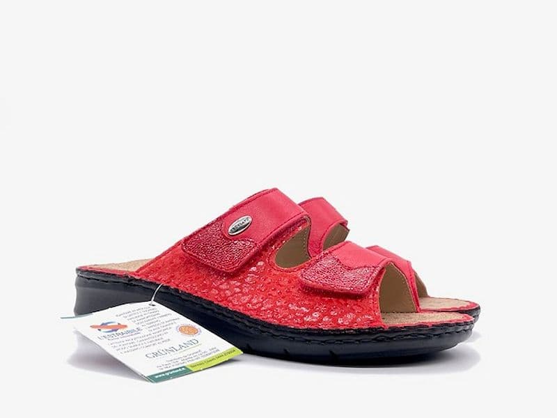 GRUNLAND DAMI Ciabatte donna sanitarie a due strappi rossa con plantare estraibile - 6