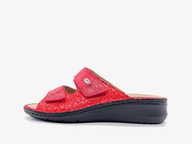 GRUNLAND DAMI Ciabatte donna sanitarie a due strappi rossa con plantare estraibile - 2