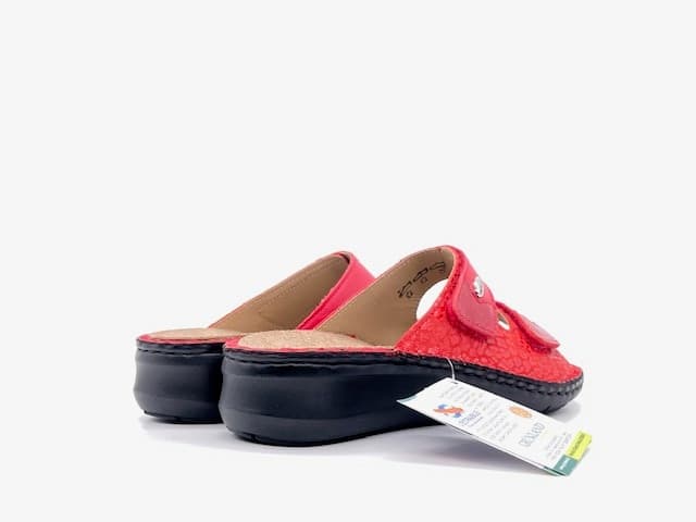 GRUNLAND DAMI Ciabatte donna sanitarie a due strappi rossa con plantare estraibile - 3