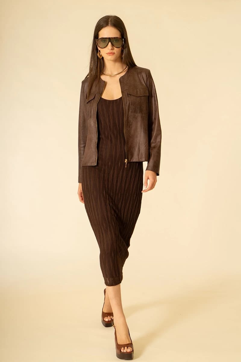 Abito midi donna scollo america crochet | SISTE'S - 2