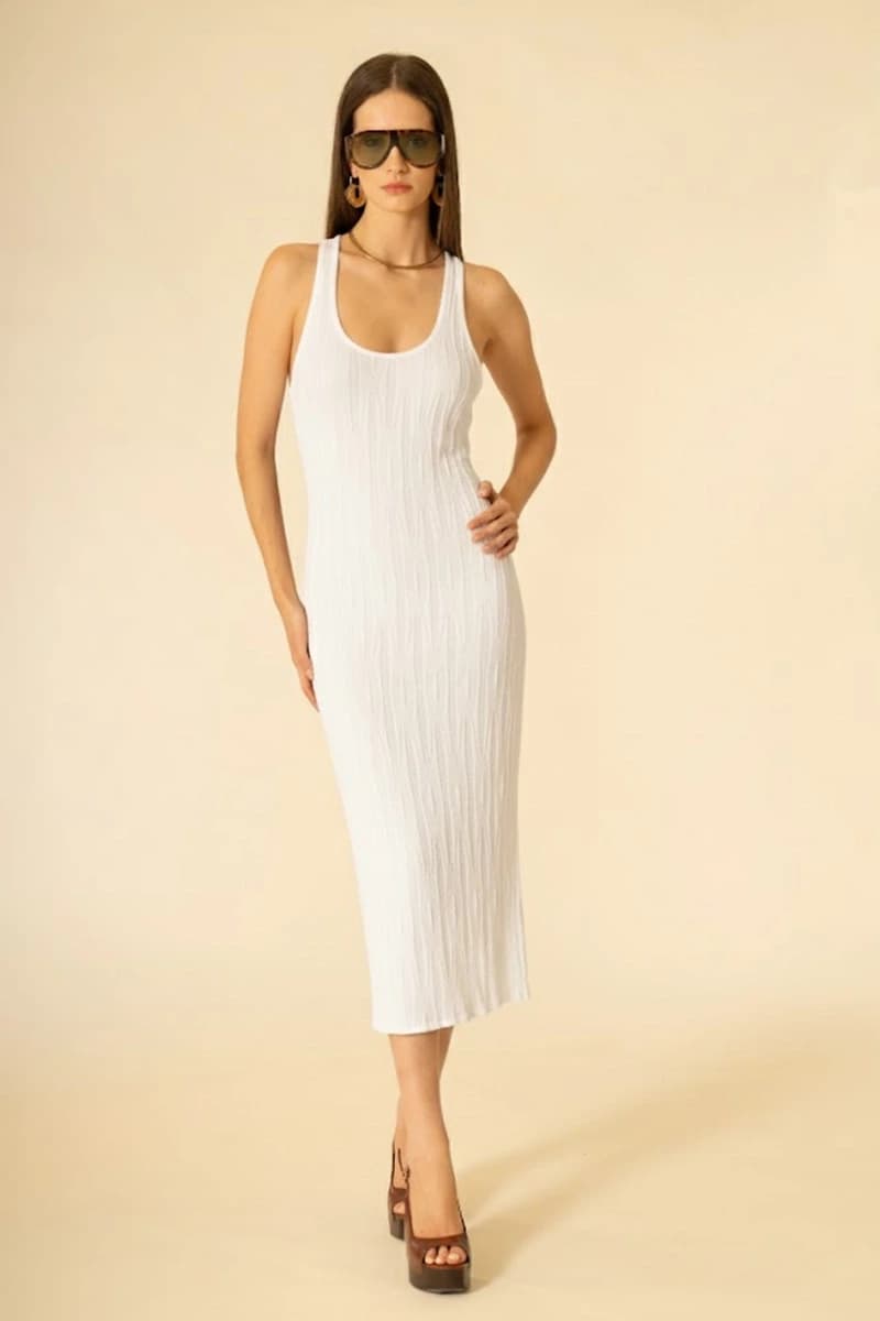 Abito midi donna scollo america crochet | SISTE'S - 3
