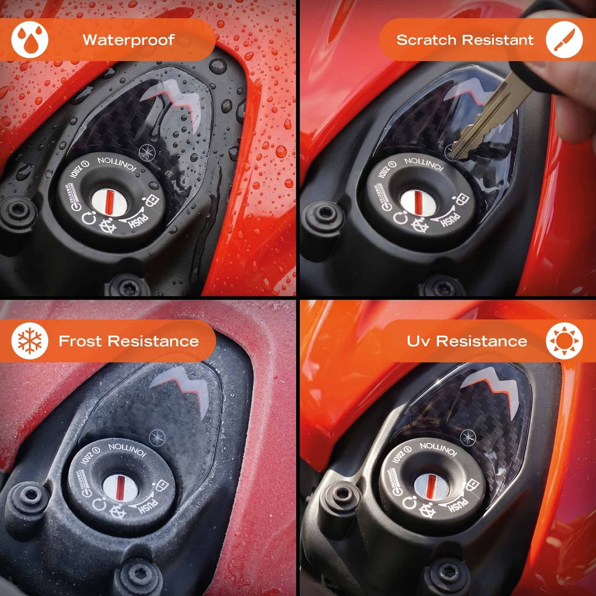 Adesivo 3D Protezione Zona Chiave moto compatibile con Ducati Monster V2 - 4