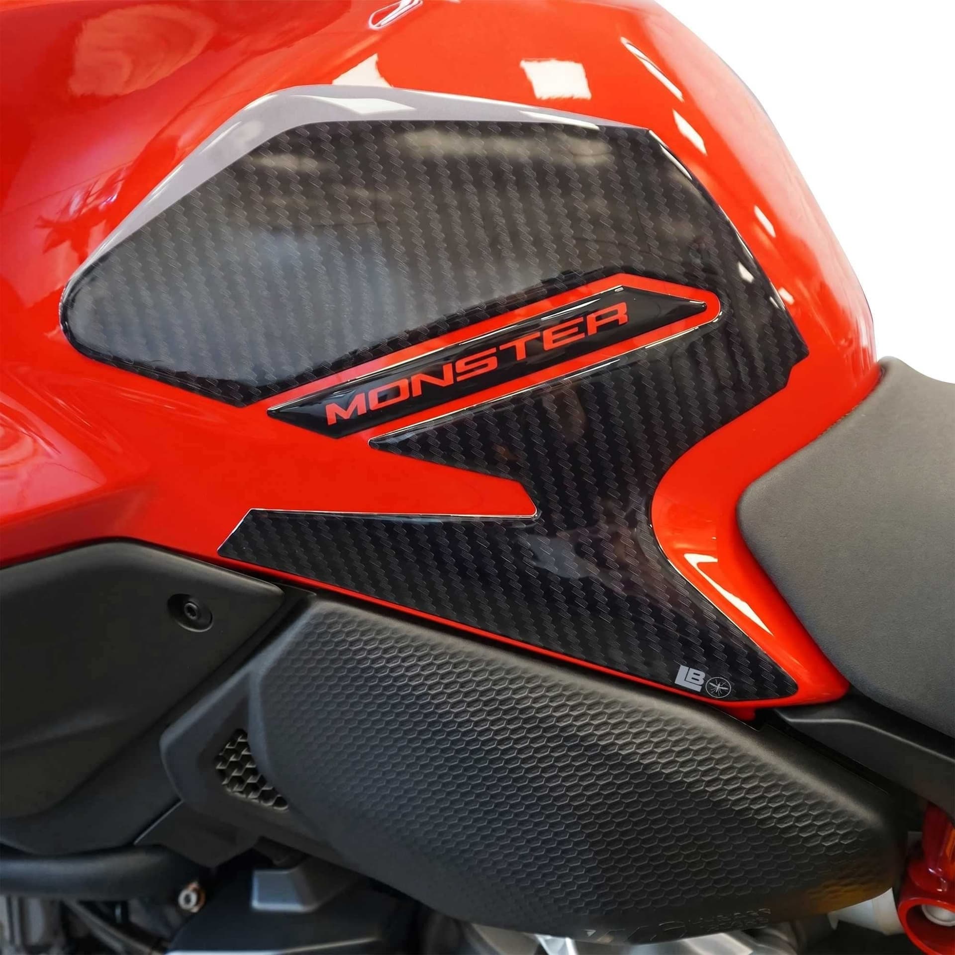 Adesivi 3D Laterali serbatoio moto compatibili con Ducati Monster V2 2026 - 1
