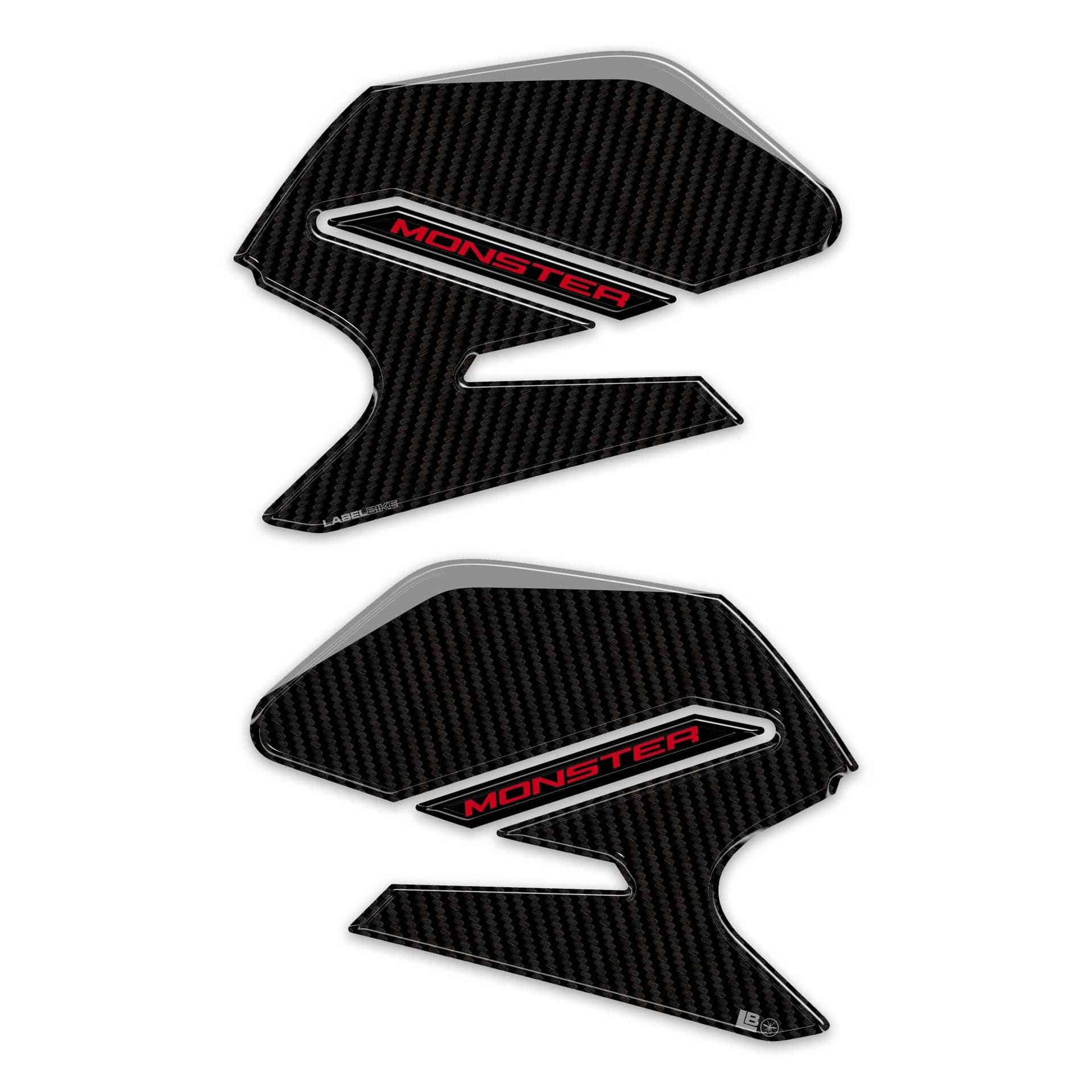 Adesivi 3D Laterali serbatoio moto compatibili con Ducati Monster V2 2026 - 2
