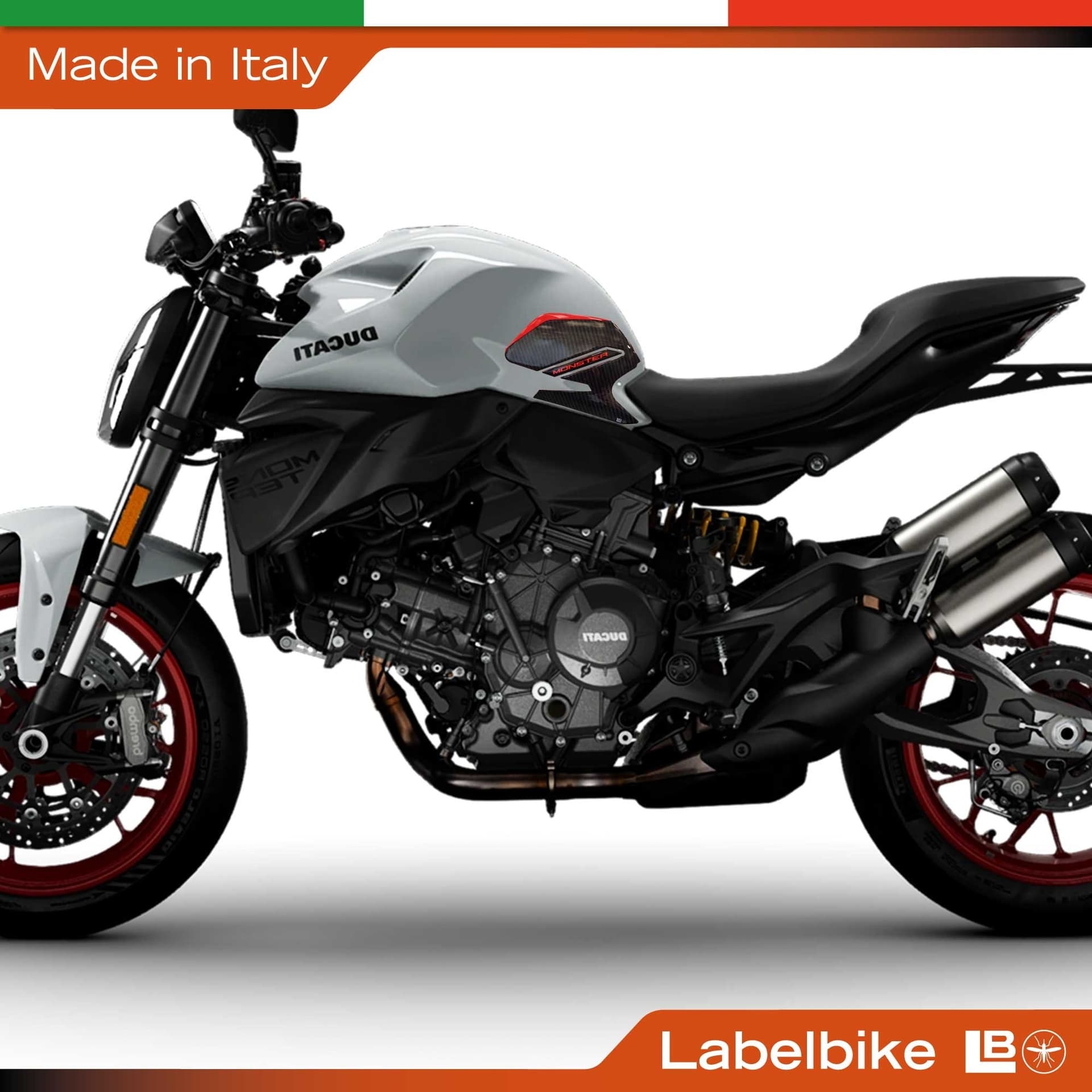 Adesivi 3D Laterali serbatoio moto compatibili con Ducati Monster V2 2026 - 11