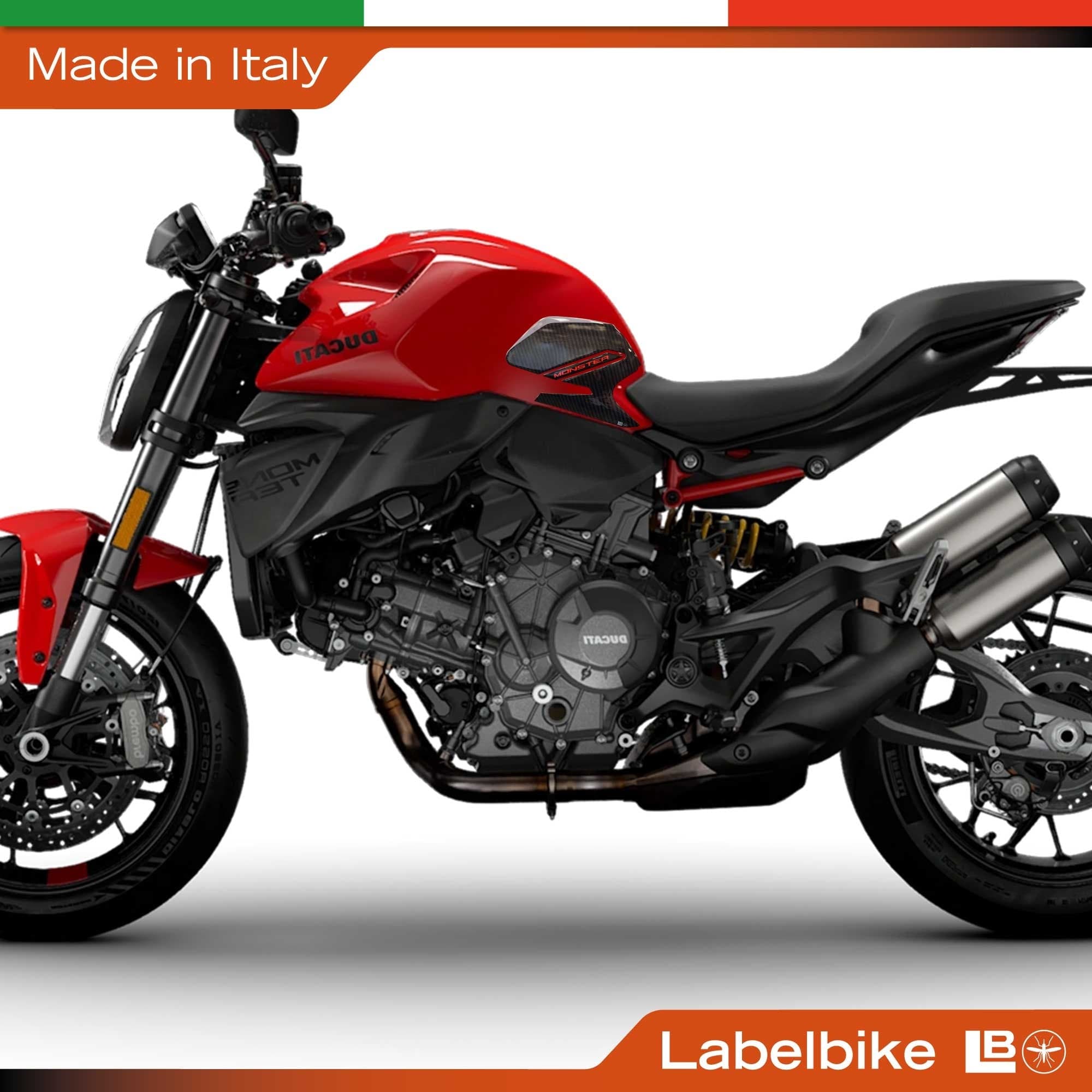 Adesivi 3D Laterali serbatoio moto compatibili con Ducati Monster V2 2026 - 4