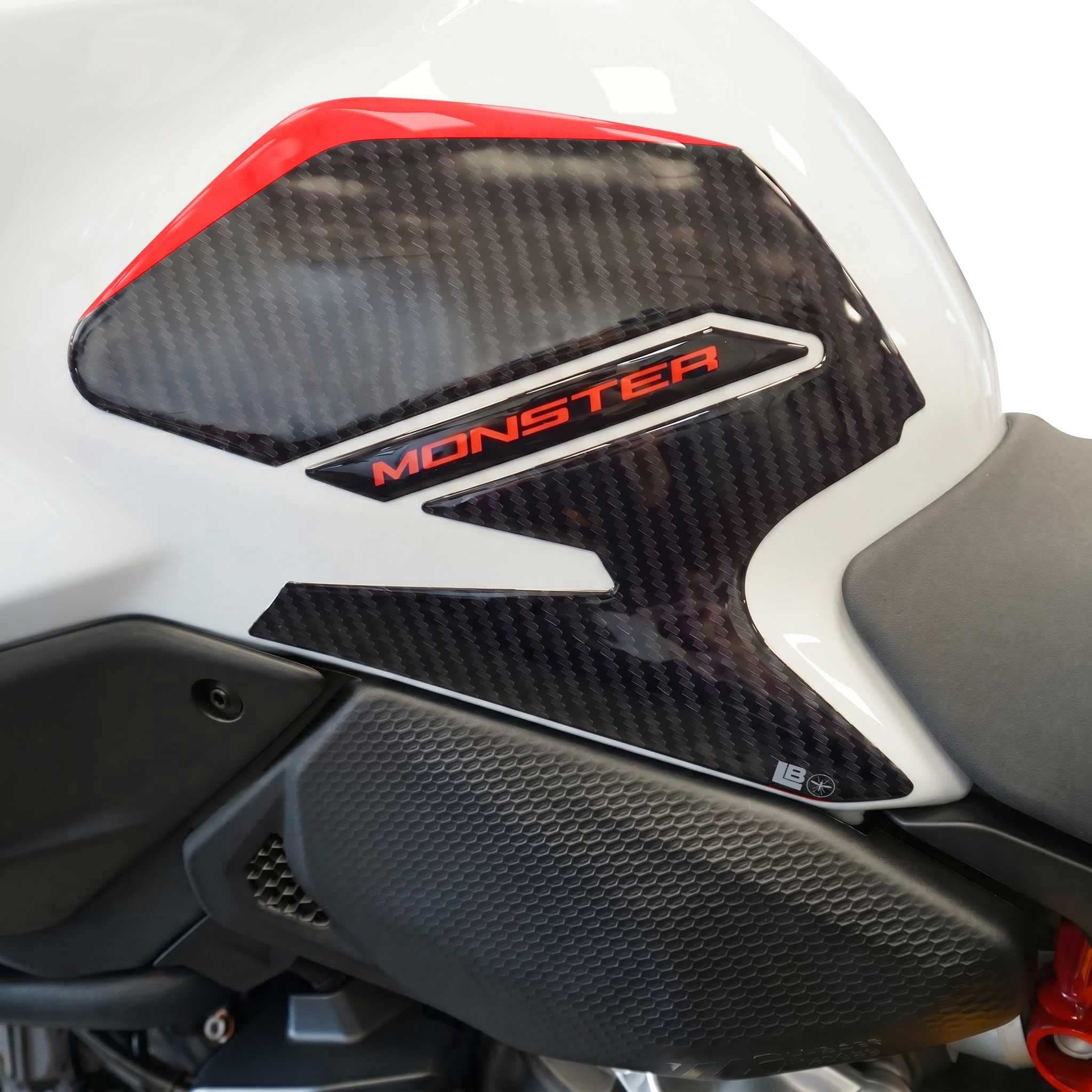 Adesivi 3D Laterali serbatoio moto compatibili con Ducati Monster V2 2026 - 8