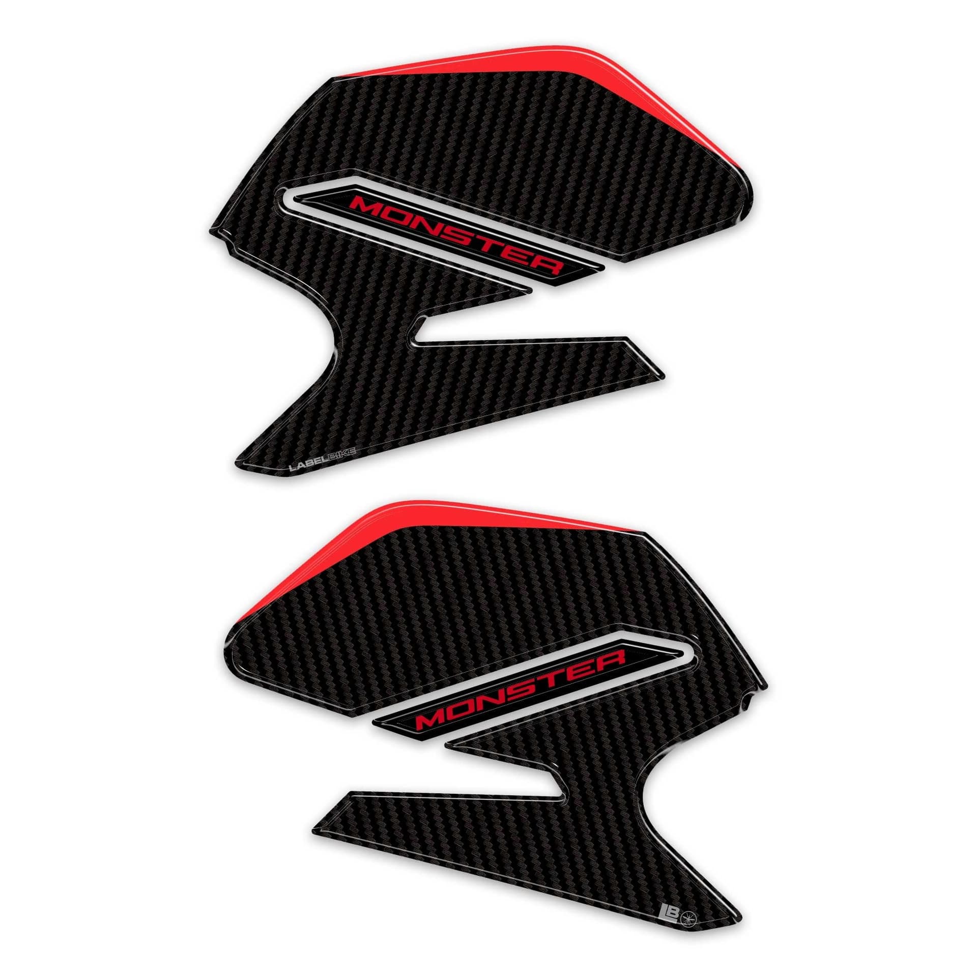 Adesivi 3D Laterali serbatoio moto compatibili con Ducati Monster V2 2026 - 9