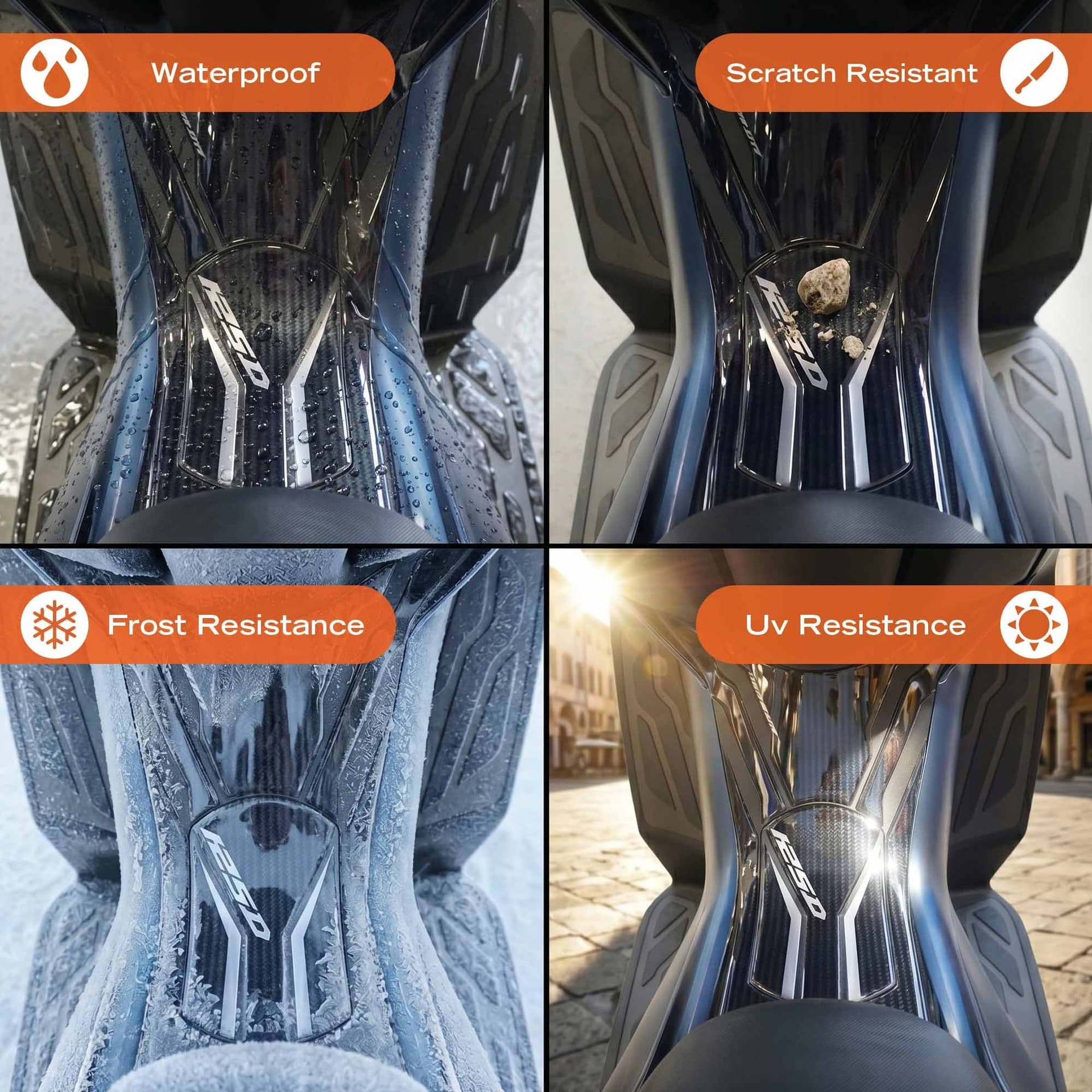 Adesivo Protezione Sportello Pedana Scooter compatibile con Zontes 125D 2023-26 - 5
