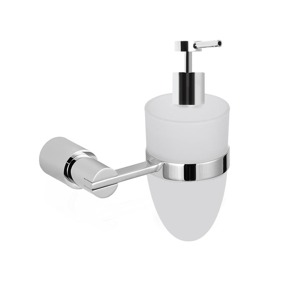 Dispenser con Beccuccio per Sapone da Bagno a Parete Orchidea in Ottone Cromato - 2