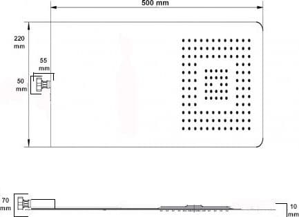 WallKit Incasso Muro Soffione Sottile Acciaio Inox Cromato Lucido Elegante - 2