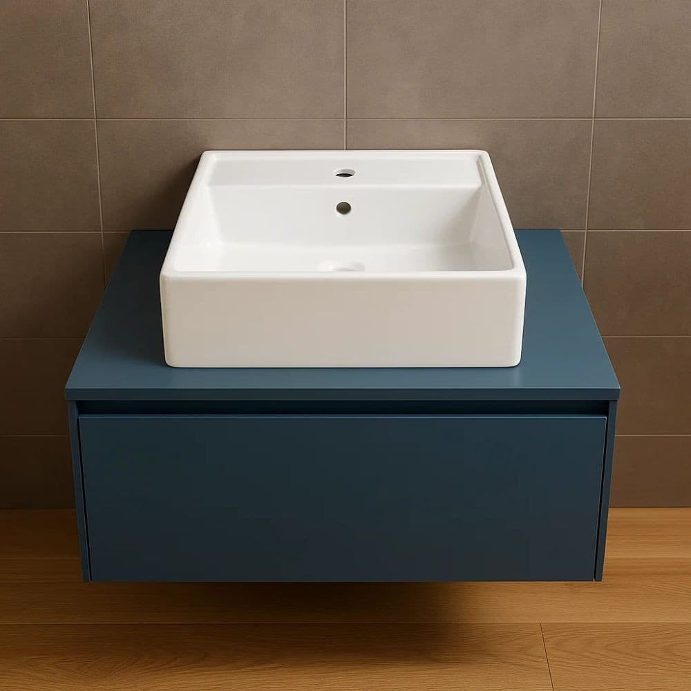 Lavabo d'appoggio ceramica bianco Lavandino Lavello Arredo Bagno 2 Misure - 14