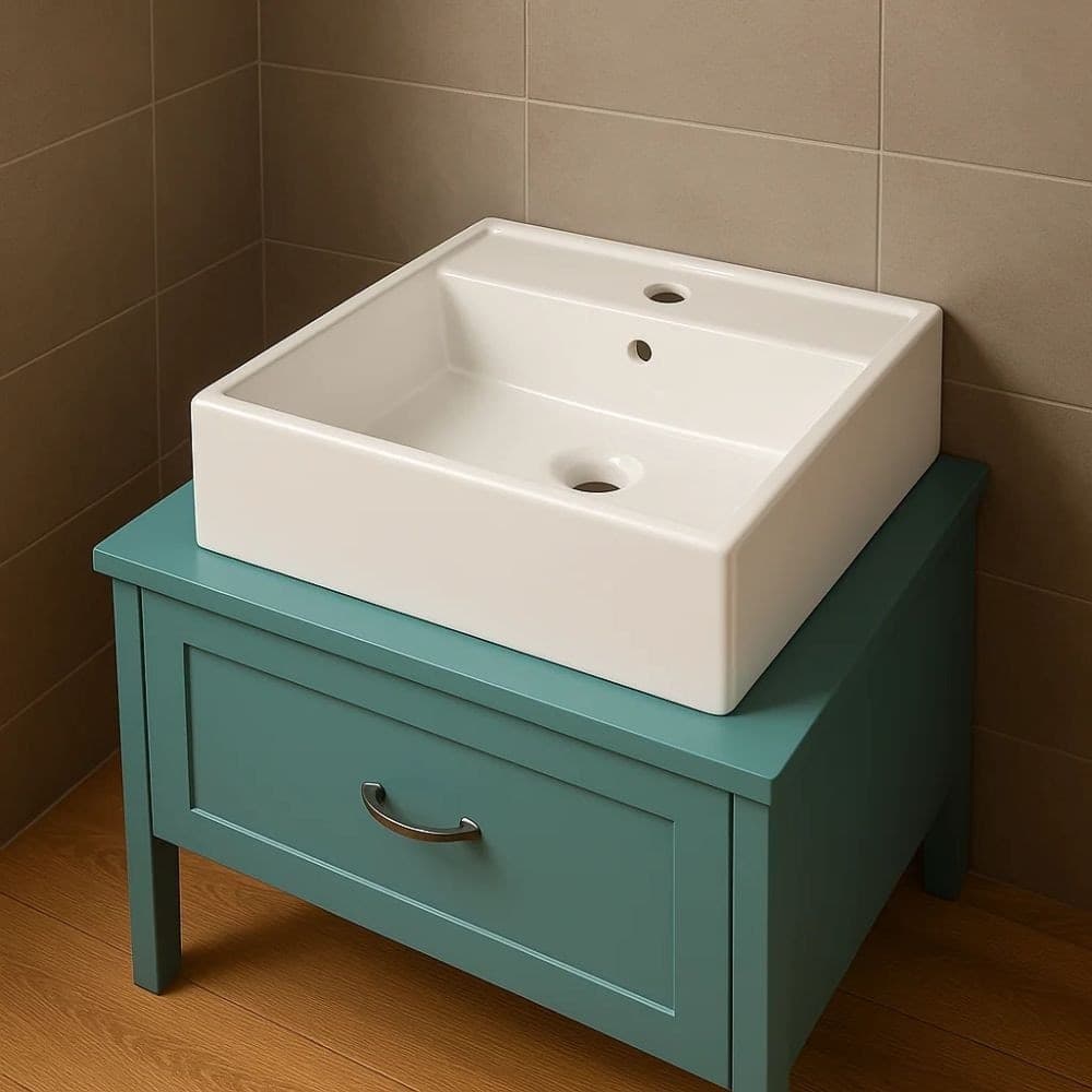 Lavabo d'appoggio ceramica bianco Lavandino Lavello Arredo Bagno 2 Misure - 12